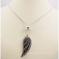 Collier pendentif en plumes en forme de bijoux en acier inoxydable